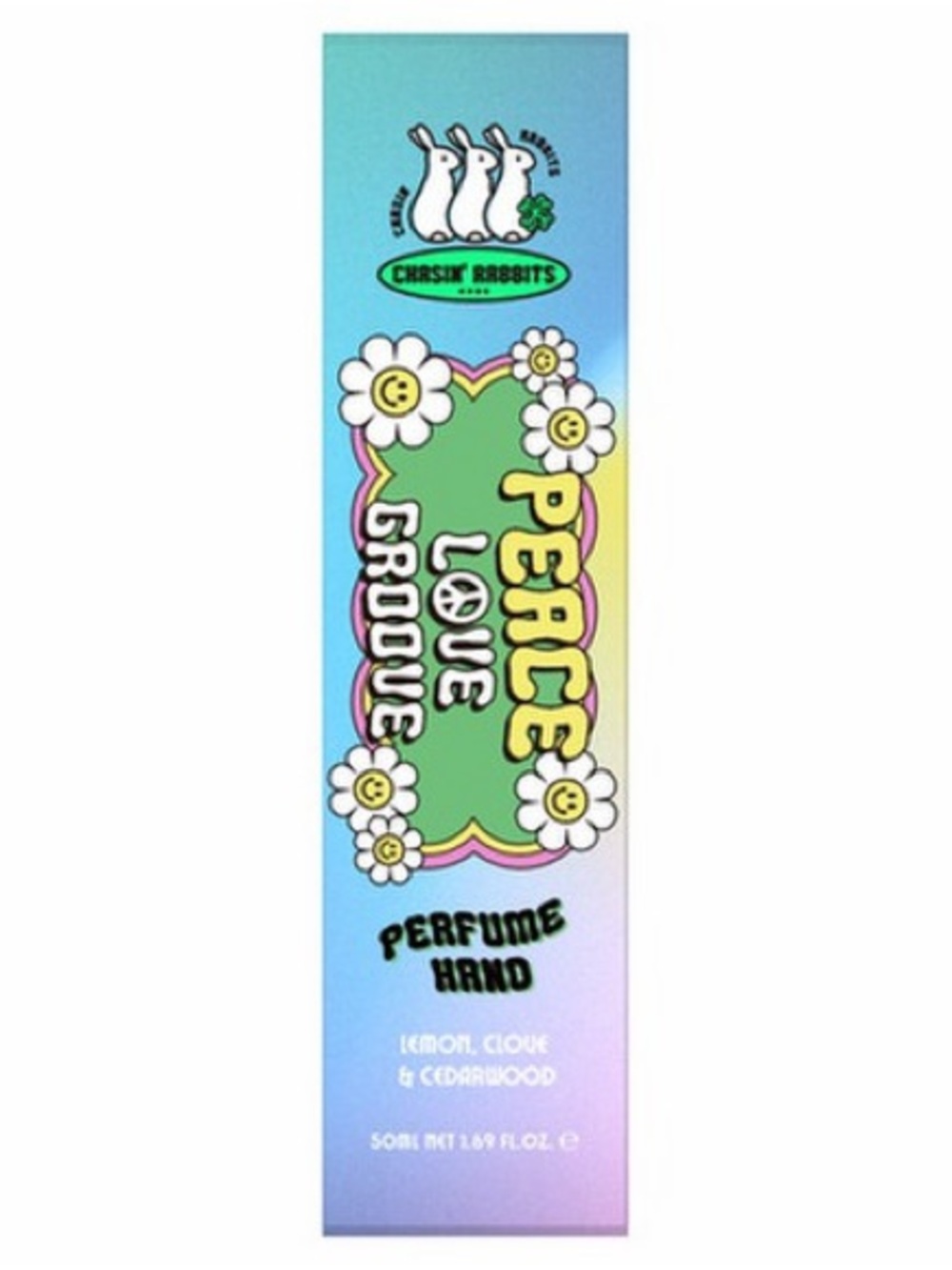 Peace Love Groove Perfume Hand - Colorful Pastel Floral Packaging
